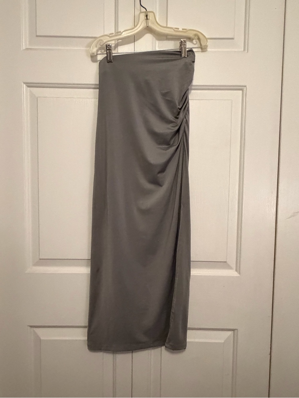 H&M Gray Ruched Side Maxi Skirt